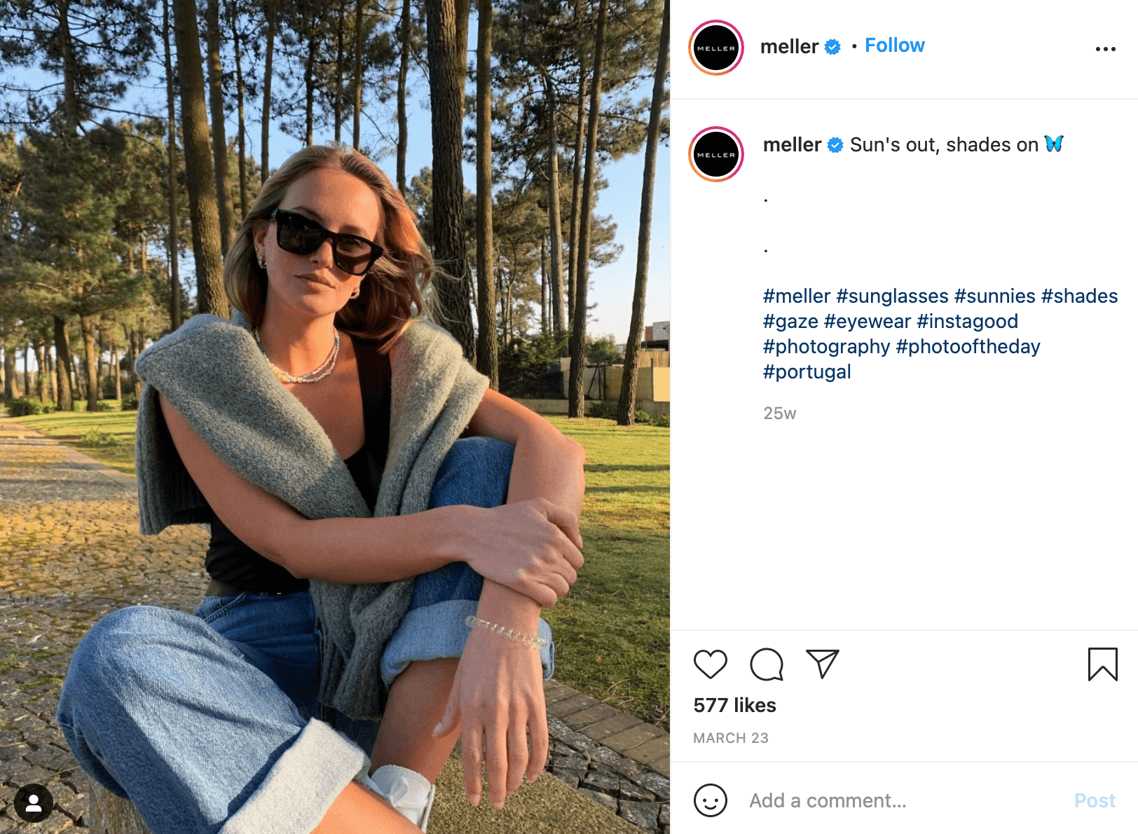User Generated Content of Women in Park Wearing Meller Sunglasses