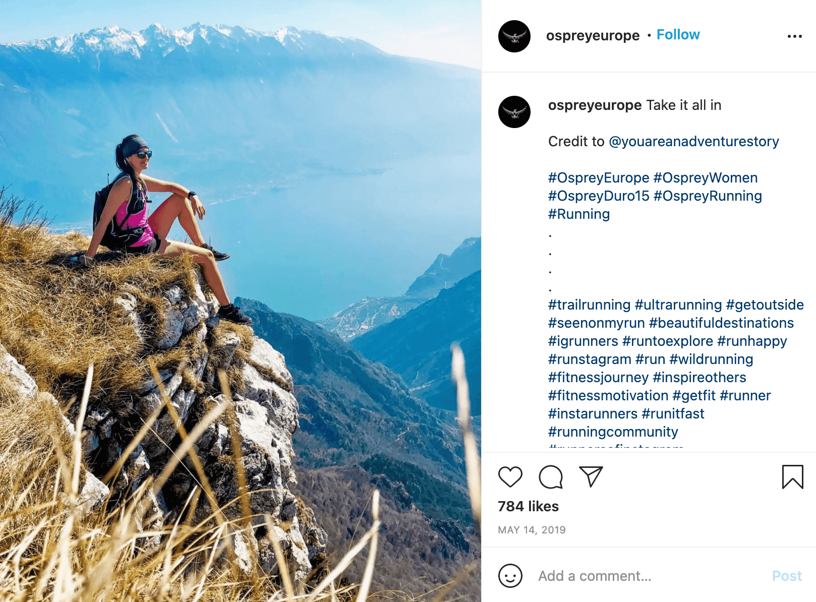 User Generated Content of Women Wearing Osprey Products in the Mountains