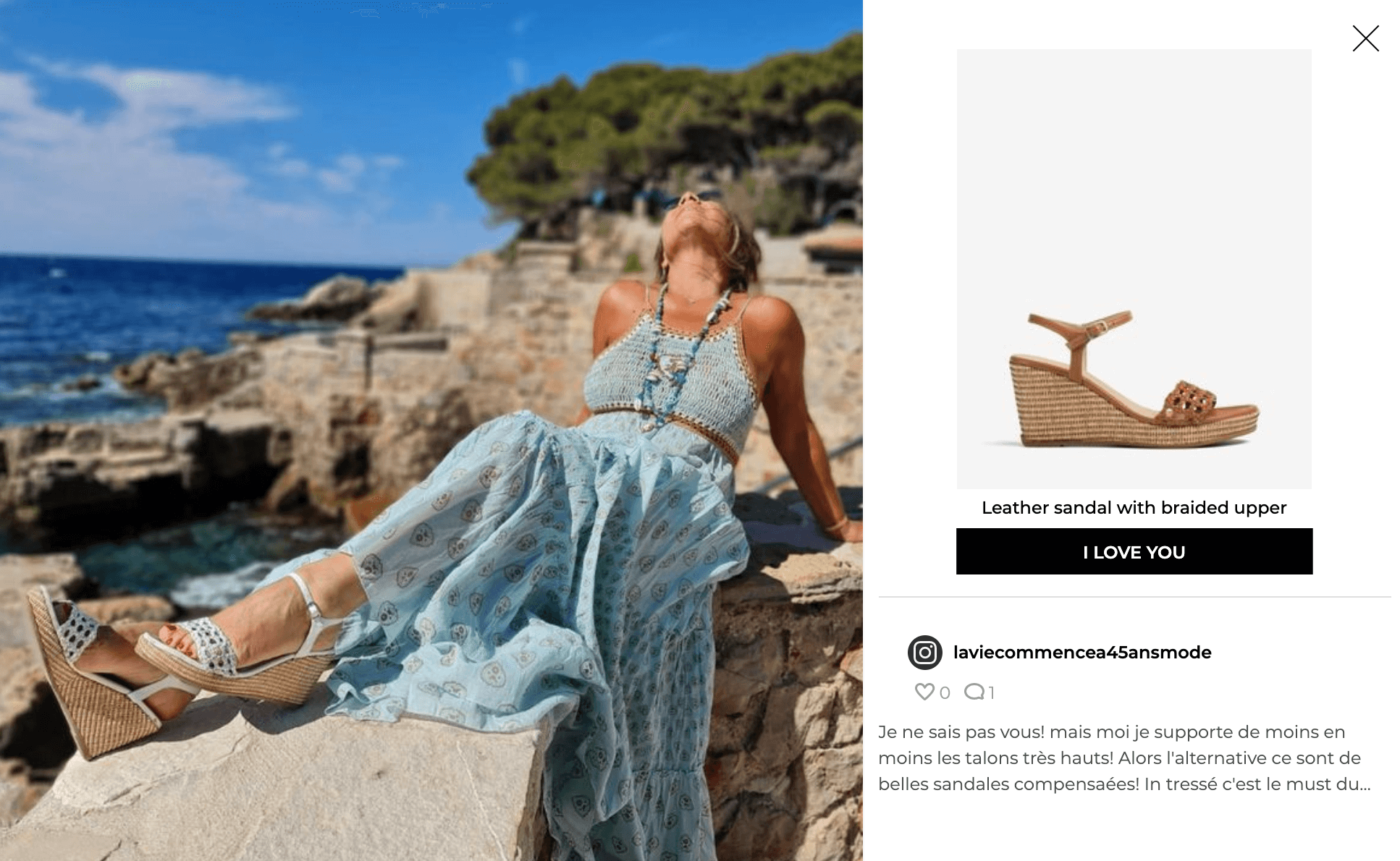Woman Wearing Unisa Shoes and Blue Dress by The Sea